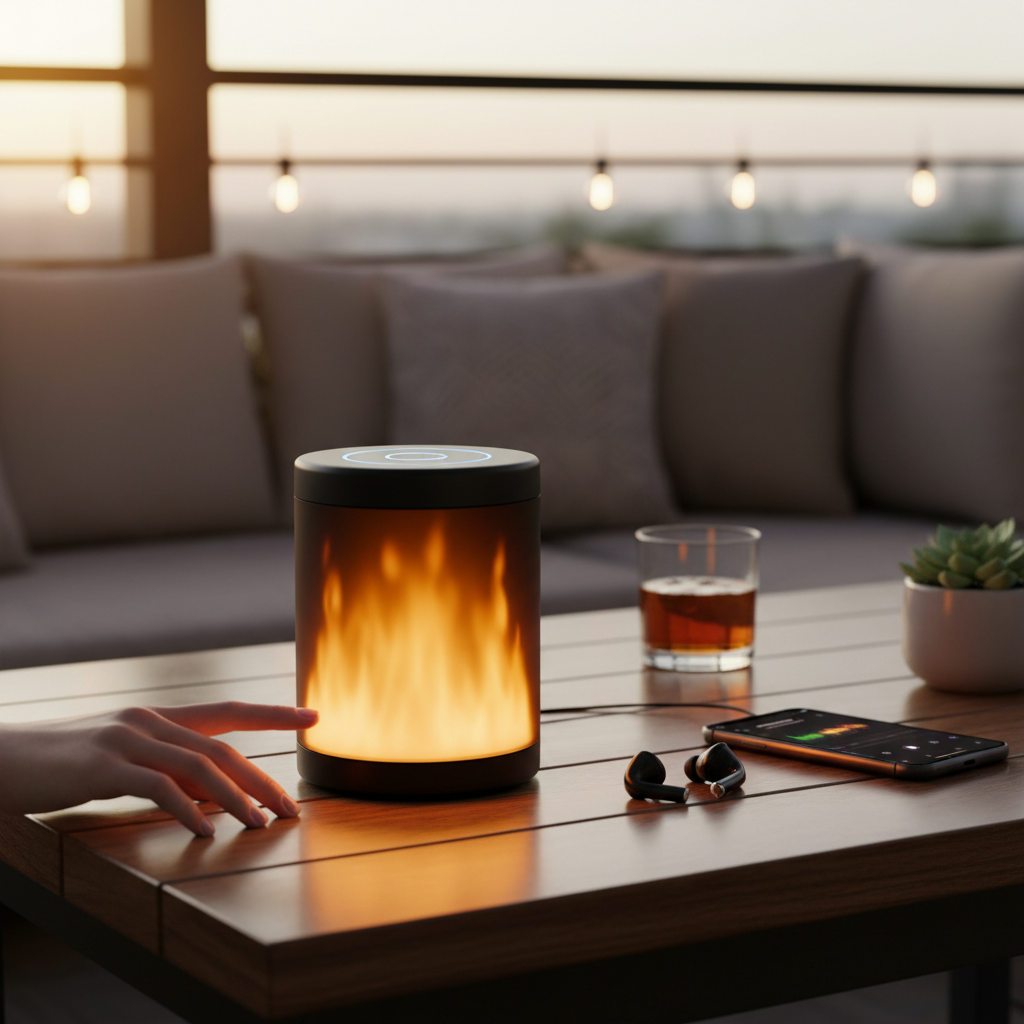 DIKAOU LED Flame Speaker Review: Ambiance, Audio, and Control Insights
